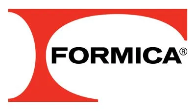 A red and white logo for formica.